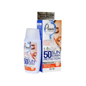 ضد آفتاب بی‌رنگ پوست خشک و حساس +SPF50 پیکسل