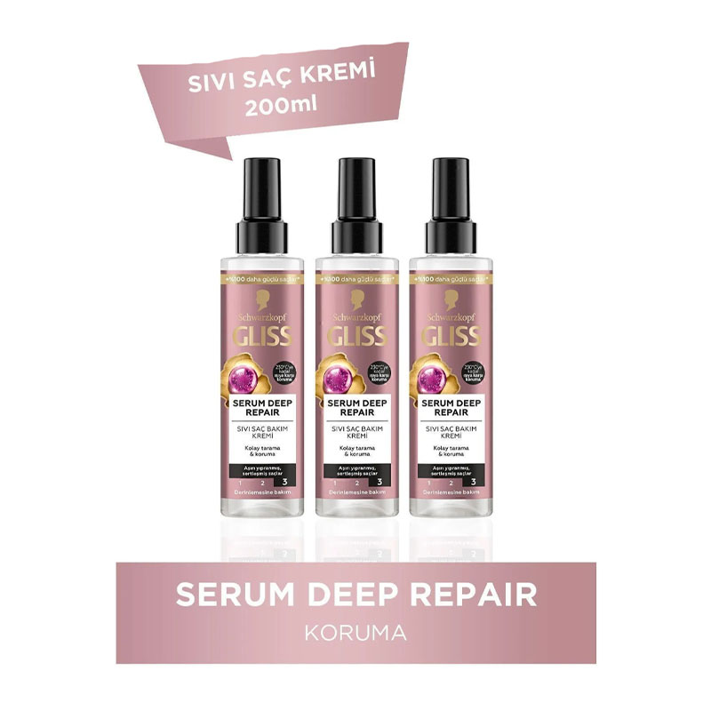 اسپری دو فاز مو گلیس مدل SERUM DEEP REPAIR