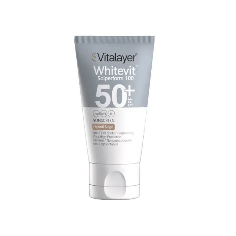 ضدآفتاب ضدلک SPF50 رنگی ویتالیر مدل Whitevit